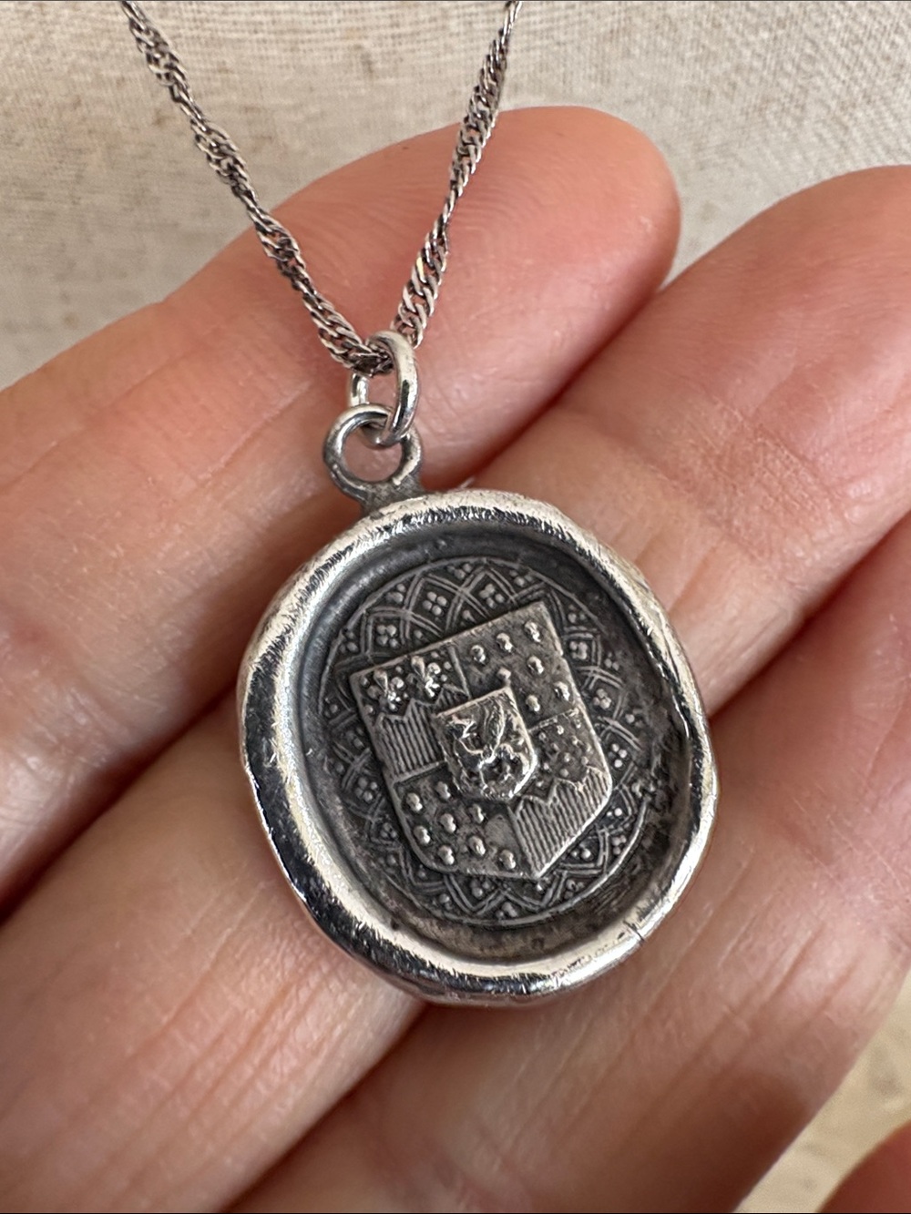 Pyrrha Heart of Courage Rare Archived Talisman 925 Sterling Silver 18” Chain